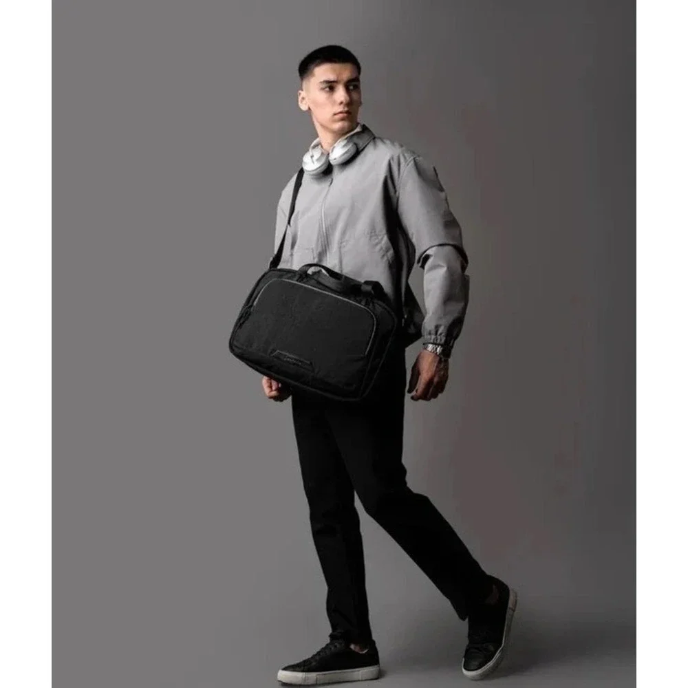 ALPAKA NEW Bravo Brief Black Axoflux 400D Laptop Bag with‎ Cross Body Straps